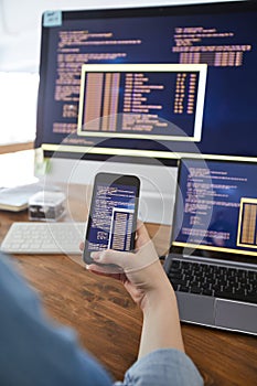 Female Software Developer at Workplace Close Up