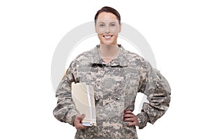 Žena voják dokumenty 