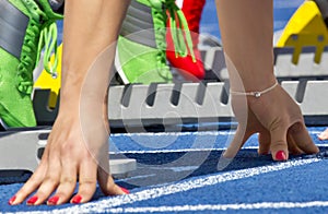 Female sprinter start