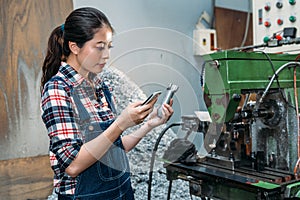 Female staff holding factory finished product