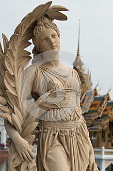 Female staute, Bang Pa-In Royal Palace, Ayutthaya, Thailand