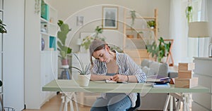 Female Student Learning at Home