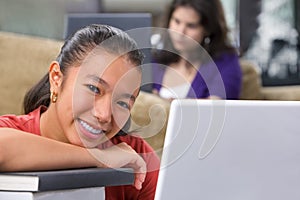 Female student smiling to camera