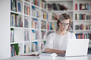 Female student study in school library