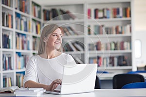 Female student study in school library