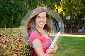 Female Student with Text book
