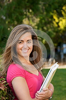 Female Student with Text book