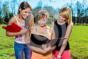 Female students outdoors