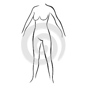 female stylized body contour without extremities icon photo