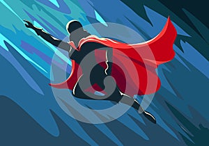 Female Super Hero flying in The Midnight Sky