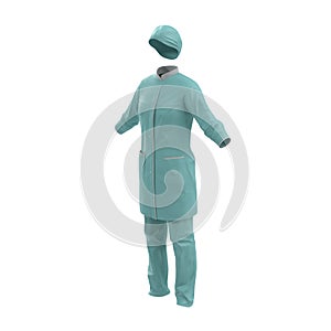 Female Surgeon Dress on White 3D Illustration