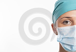 Female surgeon looking at camera