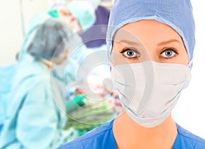 Female surgeon in operation room