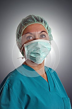 Female Surgeon In Scrubs