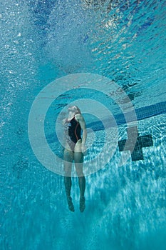 Female Swimmer Underwater