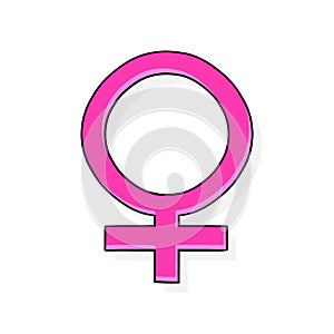 Female symbol isolated icon on white background