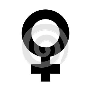 Female Symbol in Simple Outline Black Color Design. Female Sexual Orientation Vector Gender Sign