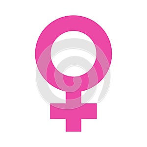 Female Symbol in Simple Outline Pink Color Design. Female Sexual Orientation Vector Gender Sign
