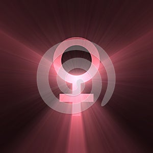 Female symbol Venus sign light halo