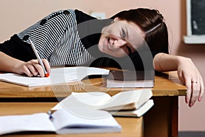 Female teacher in classroom