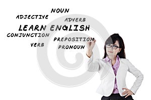 Female teacher of english language