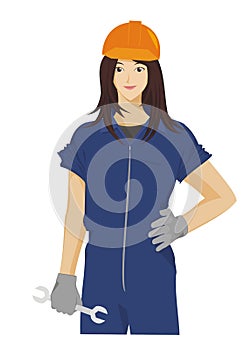 Female technician simple illustration