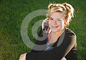 Female teenager with mobile