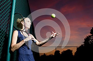 Female tennis portrait photo