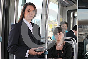 Female ticket inspector