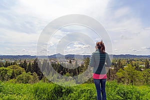 Female at top of Skinner Butte Park