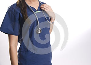 Female Torso Wears Scrubs Nurse Working Healthcare Industry Medical Profession