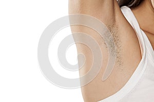 Female unshaved armpit