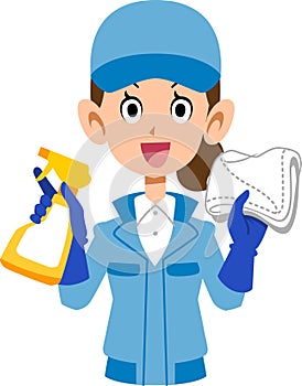 Female upper body of a smiling cleaning worker