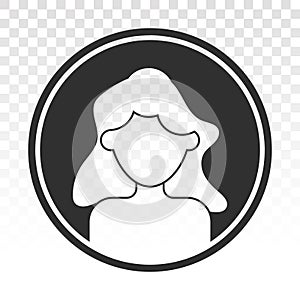 Female user account profile circle flat icon on a transparent background photo