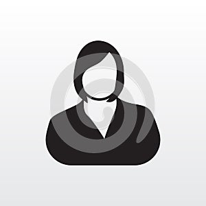 Female user icon. Business woman female user avatar icon vector graphic