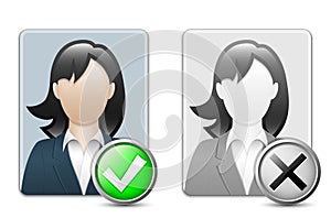Female user icons. Vector