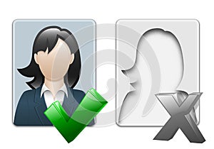 Female user icons. Vector illustration