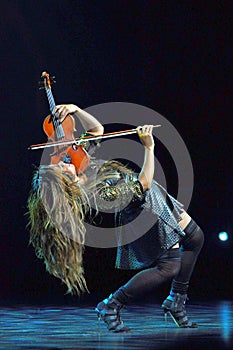 Female virtuoso violin player