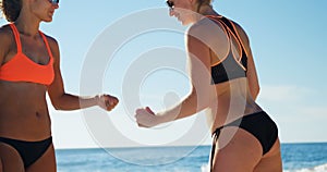 Female volleyball players giving fist bump to each other 4k