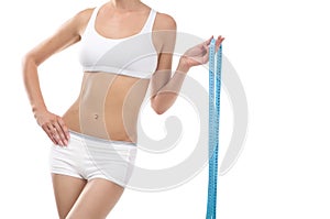 Female waist with centimeter photo