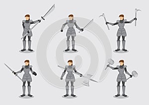 Female Warrior Character Design Vector Illustration