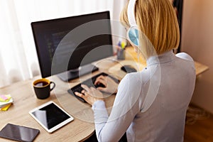 Female web developer working