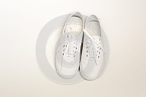 Female white walking shoes with thicker straps