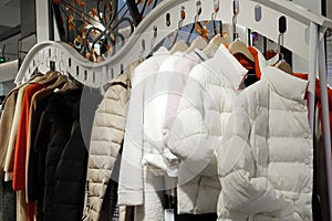 Female winter clothing shop indoor