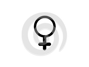 Female woman gender symbole icon on white background photo