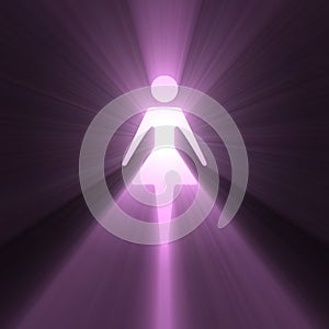 Female woman symbol glowing light flares