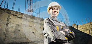 Female worker at a construction
