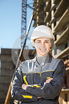 Female worker at a construction