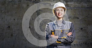 Female worker at a construction