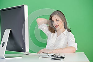 Female working at desk